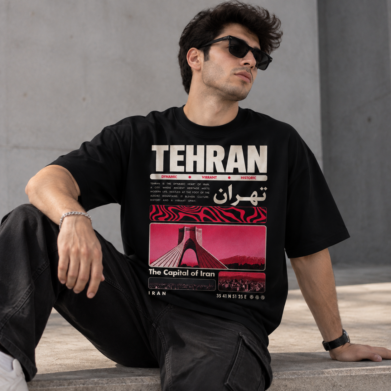 تیشرت تهران باکسی نخ پنبه